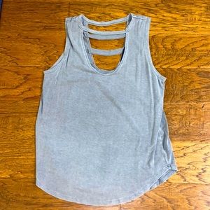 Grey ribbed tank top